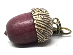 LV-5060 Purpleheart & Betelnut Acorn Box, Pill Holder, Compartment Pendant-SCREW CAP