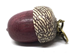 LV-5060 Purpleheart & Betelnut Acorn Box, Pill Holder, Compartment Pendant-SCREW CAP