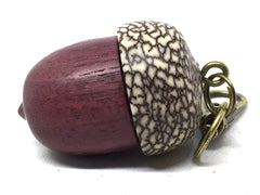 LV-5060 Purpleheart & Betelnut Acorn Box, Pill Holder, Compartment Pendant-SCREW CAP