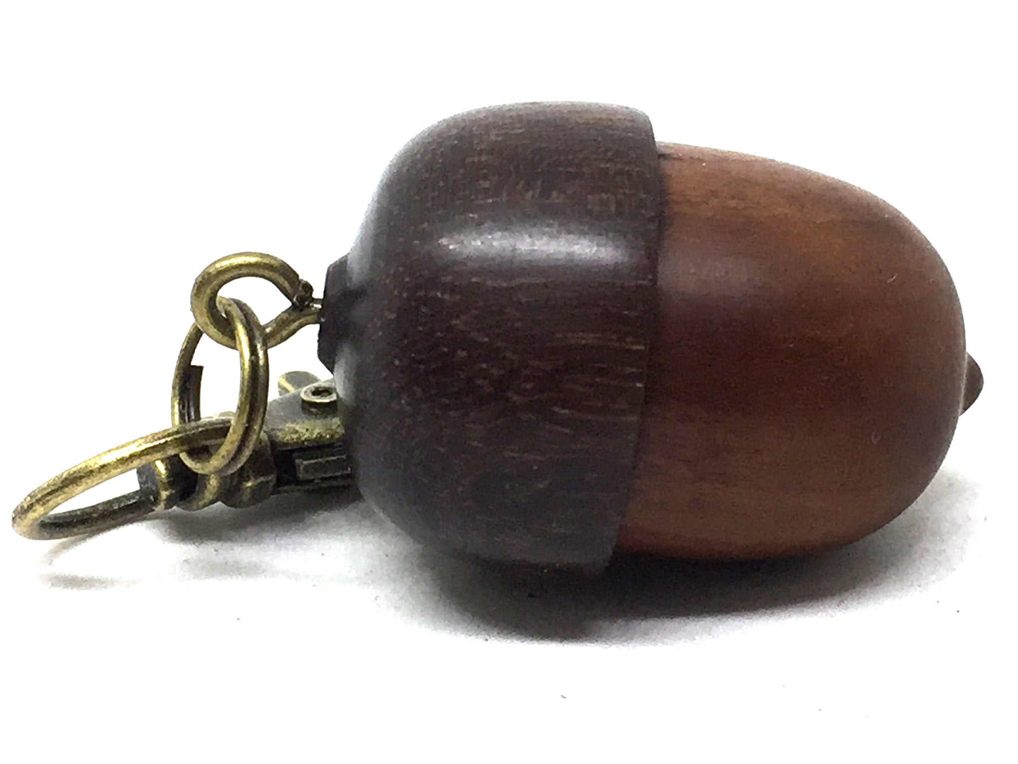 LV-5053 Manzanita & Brown Ebony Acorn Pendant Box, Pill Fob, Secret Compartment-SCREW CAP