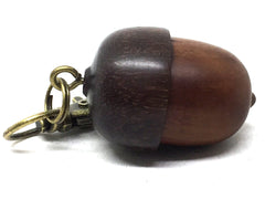 LV-5053 Manzanita & Brown Ebony Acorn Pendant Box, Pill Fob, Secret Compartment-SCREW CAP