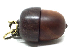 LV-5053 Manzanita & Brown Ebony Acorn Pendant Box, Pill Fob, Secret Compartment-SCREW CAP
