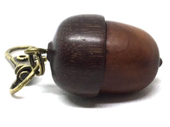 LV-5053 Manzanita & Brown Ebony Acorn Pendant Box, Pill Fob, Secret Compartment-SCREW CAP