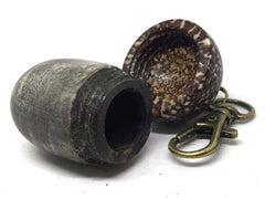 LV-5064 Buckeye Burl & Betelnut Acorn Key Fob, Pill Holder, Cash Stash-SCREW CAP
