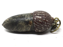 LV-5066 Buckeye Burl & Betelnut Acorn Pill Box, Pendant Box-SCREW CAP