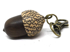 LV-5069 Lignum Vitae & Betelnut Acorn Box, Pill Holder, Compartment Pendant-SCREW CAP