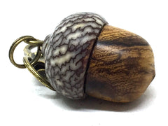 LV-5073 Desert Ironwood & Betelnut Acorn Pendant Box, Charm, Pill Holder-SCREW CAP