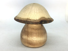LV-5075 Birdseye Maple & Valley Oak Wooden Mushroom Keepsake Box, Pill, Jewelry Box-THREADED