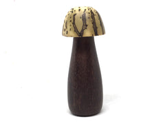 LV-5106 Raffia Palm Nut with Suriname Ironwood Mushroom Pill Holder, Needlecase-THREADED