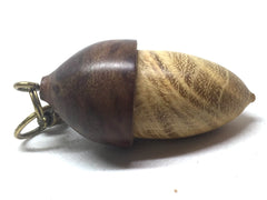 LV-5114 Black Locust Burl & Sheoak Acorn Pendant Box, Pill Fob -SCREW CAP