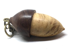 LV-5114 Black Locust Burl & Sheoak Acorn Pendant Box, Pill Fob -SCREW CAP