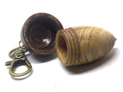 LV-5114 Black Locust Burl & Sheoak Acorn Pendant Box, Pill Fob -SCREW CAP
