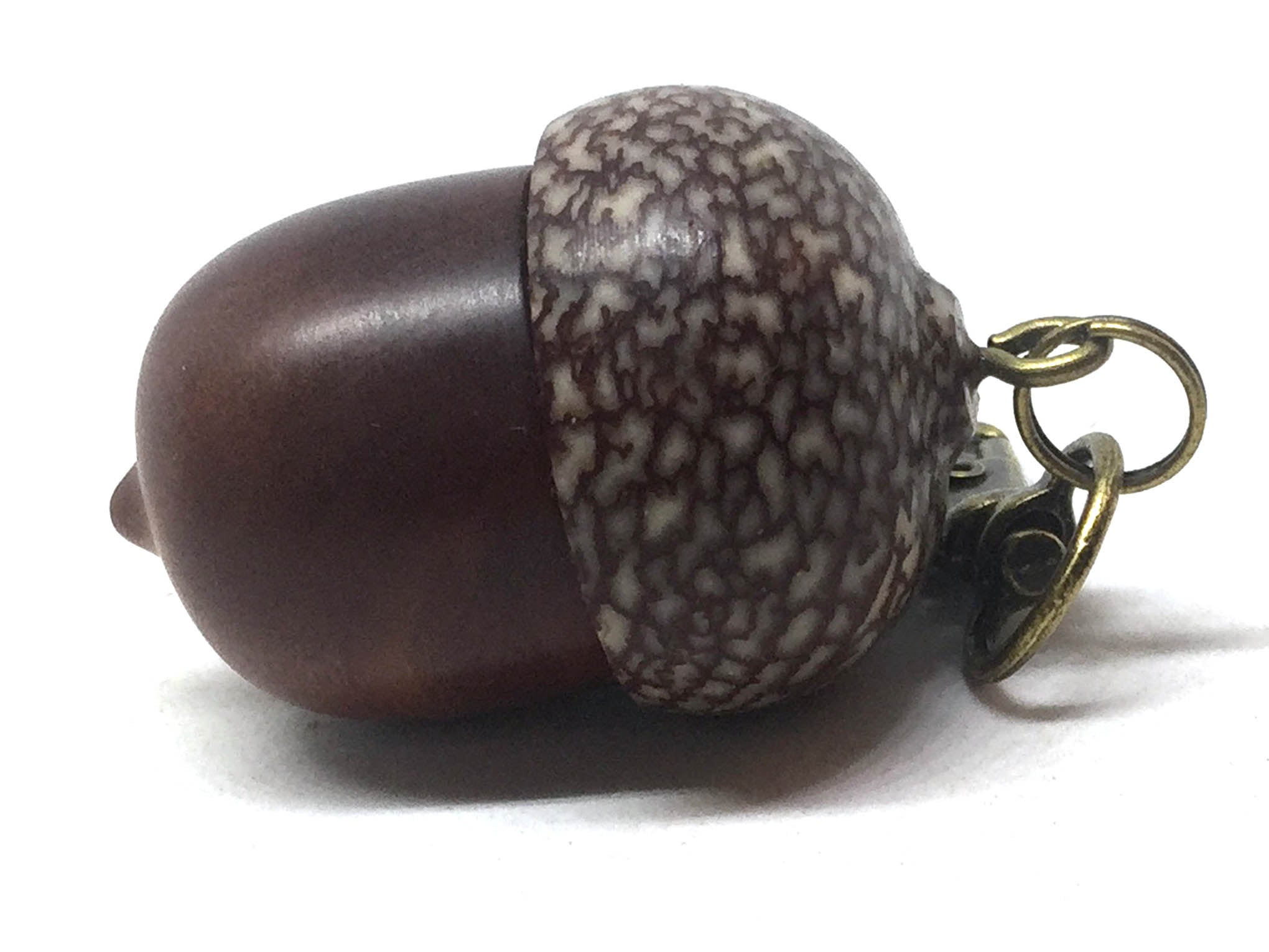 LV-5116 Manzanita & Betelnut Acorn Pendant Box,Bag Charm, Keychain-SCREW CAP