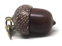LV-5116 Manzanita & Betelnut Acorn Pendant Box,Bag Charm, Keychain-SCREW CAP