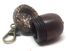 LV-5116 Manzanita & Betelnut Acorn Pendant Box,Bag Charm, Keychain-SCREW CAP