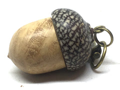 LV-5117 Black Locust Burl & Betel Nut Acorn Pendant Box, Pill Fob -SCREW CAP