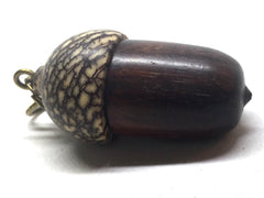 LV-5119 Rosewood & Betelnut Acorn Box, Pill Holder, Compartment Pendant-SCREW CAP