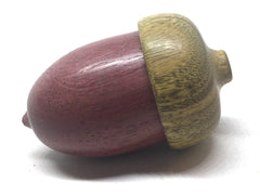 LV-5123 Purpleheart & Verawood Acorn Ring Box, Secret Compartment-SCREW CAP
