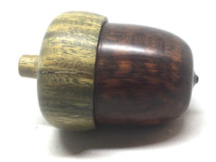 LV-5124 Snakewood & Verawood Acorn Ring Box, Secret Compartment-SCREW CAP