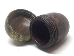 LV-5124 Snakewood & Verawood Acorn Ring Box, Secret Compartment-SCREW CAP