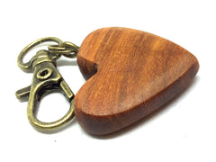LV-5125 Sappanwood Wooden Heart Charm, Keychain, Wedding, Valentine Gift-HAND CARVED