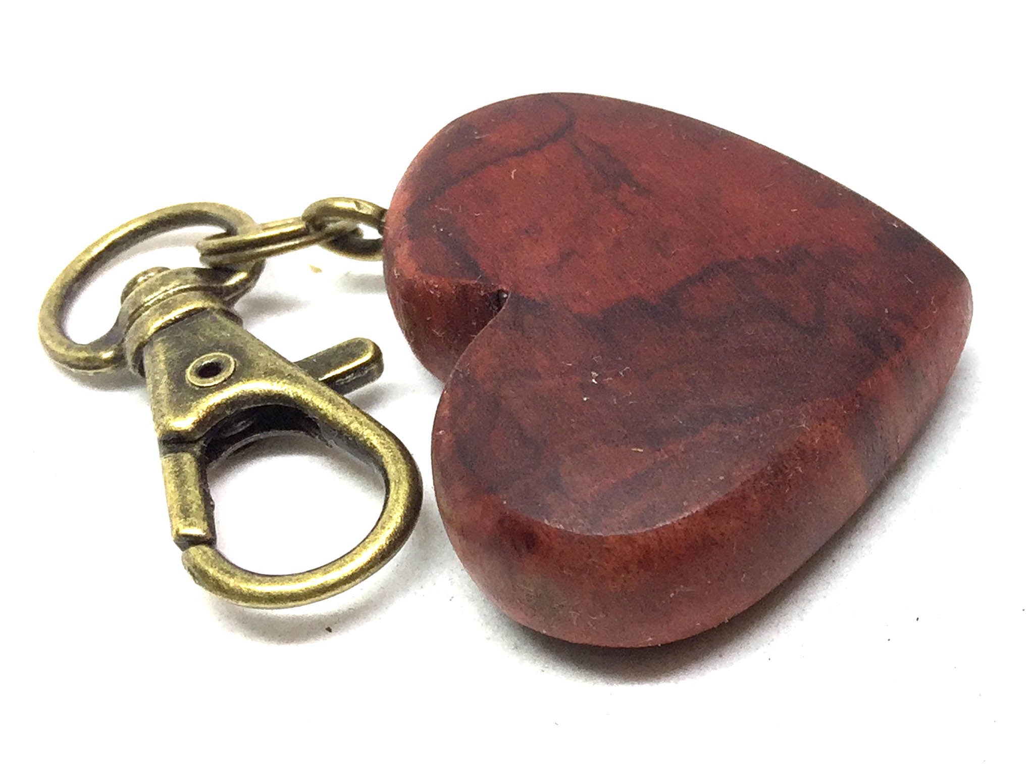 LV-5126 Heart Shaped Charm, Keychain, Wedding Favor Made from Redheart Wood-HAND CARVED