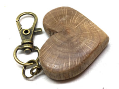 LV-5129 Coast Live Oak Wooden Heart Shaped Charm, Keychain, Wedding Favor-HAND CARVED