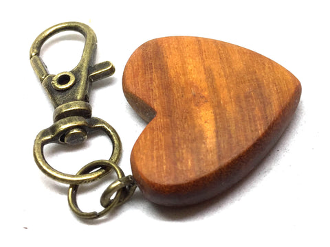 LV-5130 Sappanwood Wooden Heart Charm, Keychain, Wedding, Valentine Gift-HAND CARVED