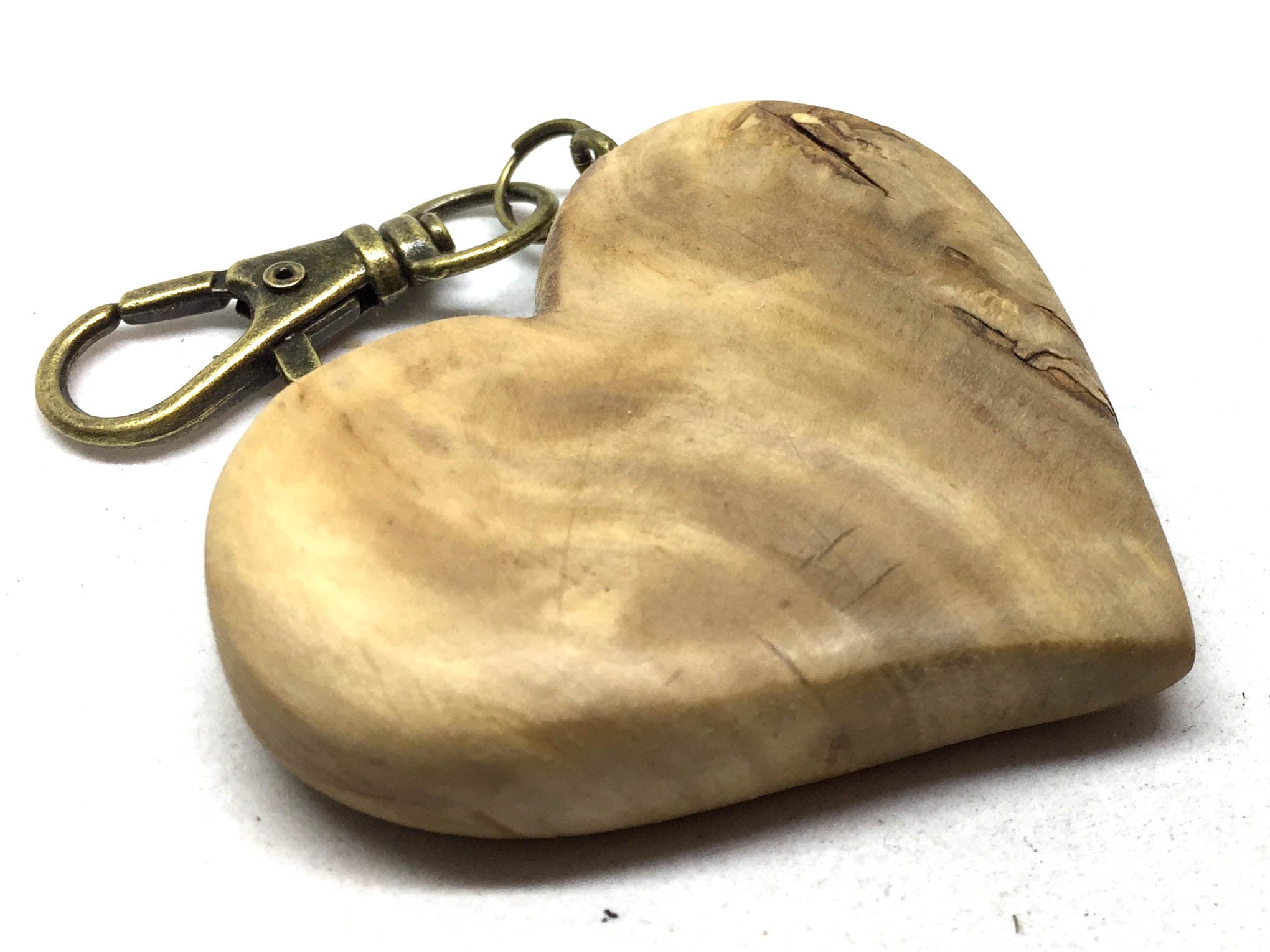 LV-5135 Coffeewood Heart Charm, Keychain, Wedding, Valentine Gift-HAND CARVED