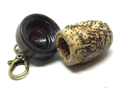 LV-5145 Acorn Pendant Box, Charm, Pill Holder from Desert Ironwood & Yollilo Palm Nut-SCREW CAP