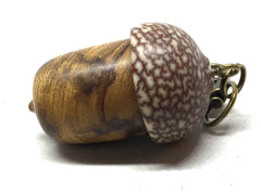 LV-5147 Desert Ironwood & Betelnut Acorn Pendant Box, Charm, Pill Holder-SCREW CAP