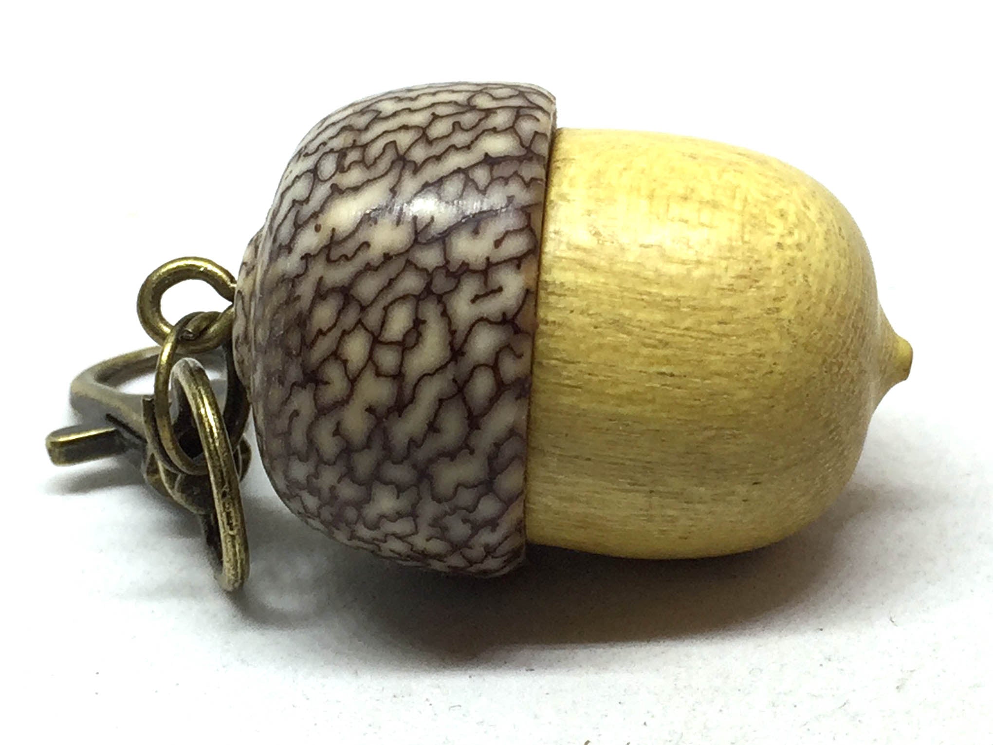 LV-5150 Acorn Pendant Box, Charm, Pill Holder from Yellowheart & Betelnut-SCREW CAP