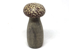 LV-5152 Betel Nut with California Buckeye Mushroom Pill Holder, Needlecase-THREADED CAP