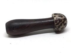 LV-5153 East Indian Rosewood & Nubian Desert Palm Nut Mushroom Box -THREADED