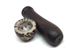 LV-5153 East Indian Rosewood & Nubian Desert Palm Nut Mushroom Box -THREADED
