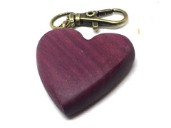 LV-5155 Purpleheart Wooden Heart Charm, Keychain, Wedding, Anniversary Gift-Hand Made