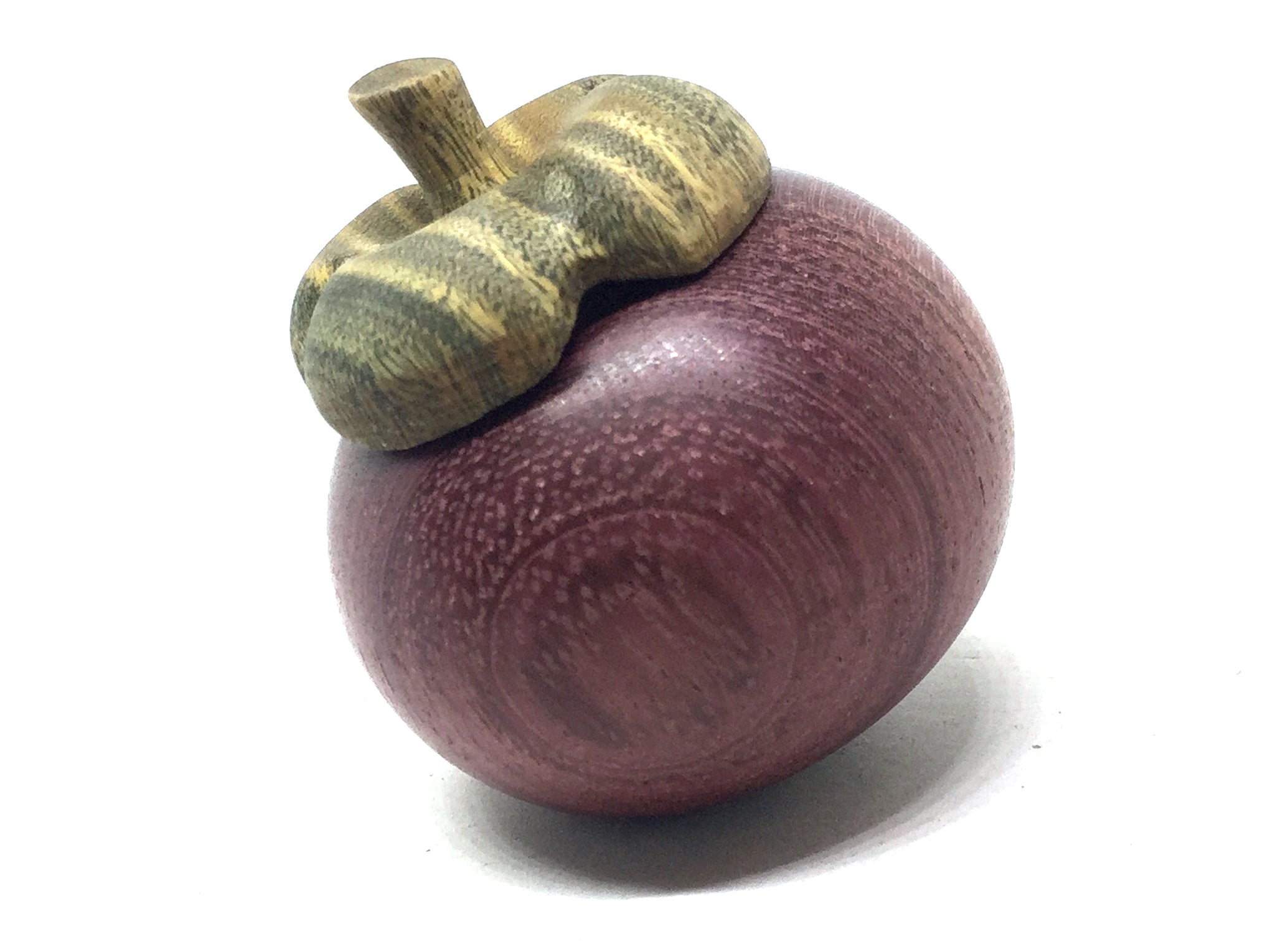 LV-5173 Purpleheart and Verawood Mangosteen Threaded Container, Jewelry Box, Pill Box