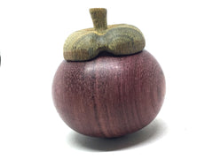 LV-5173 Purpleheart and Verawood Mangosteen Threaded Container, Jewelry Box, Pill Box