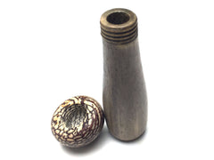LV-5217 Blue Mahoe & Betelnut Mushroom Box, Pill Holder, Needlecase-THREADED