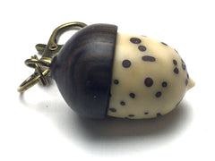 LV-5230 Raffia Palm Nut & Mun Ebony Acorn Pill Fob, Pendant Box-SCREW CAP