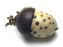 LV-5230 Raffia Palm Nut & Mun Ebony Acorn Pill Fob, Pendant Box-SCREW CAP