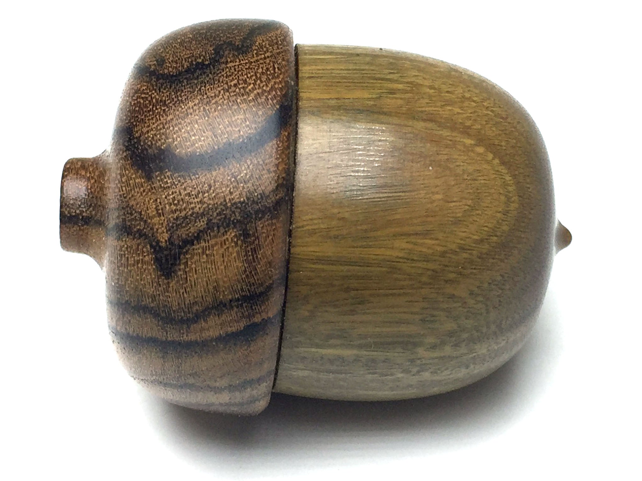LV-5263 Verawood & Bocote Acorn Jewelry, Ring Box, Pill Box-SCREW CAP