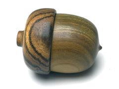 LV-5263 Verawood & Bocote Acorn Jewelry, Ring Box, Pill Box-SCREW CAP