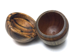 LV-5263 Verawood & Bocote Acorn Jewelry, Ring Box, Pill Box-SCREW CAP
