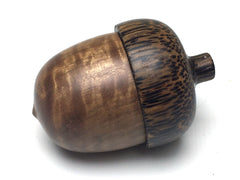 LV-5265 Curly Asian Satinwood & Black Palm Acorn Jewelry, Ring Box, Pill Box-SCREW CAP