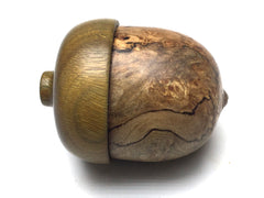 LV-5267 Papaturro Burl & Verawood Acorn Jewelry, Ring Box, Pill Box-SCREW CAP