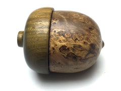 LV-5267 Papaturro Burl & Verawood Acorn Jewelry, Ring Box, Pill Box-SCREW CAP