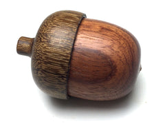 LV-5268 Wooden Acorn Jewelry, Ring Box, Pill Box from Red Zebrawood & Brownheart-SCREW CAP
