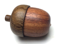 LV-5268 Wooden Acorn Jewelry, Ring Box, Pill Box from Red Zebrawood & Brownheart-SCREW CAP
