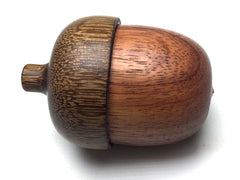LV-5268 Wooden Acorn Jewelry, Ring Box, Pill Box from Red Zebrawood & Brownheart-SCREW CAP